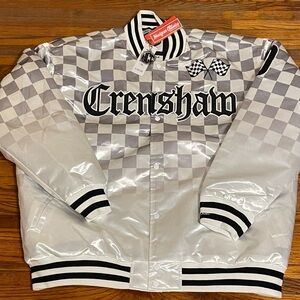 Brand New Men 7XL Nipsey Hussle Boogie Crenshaw Satin Jacket (White)